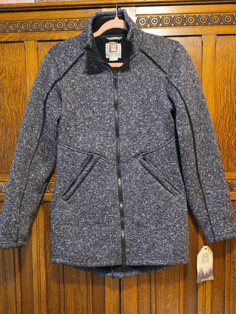 Avalanche Women's Heathered Navy Zip-Front Utility Jacket